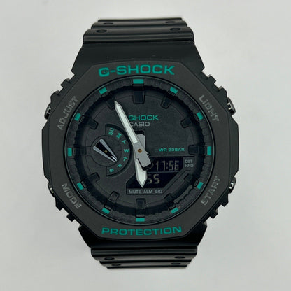 Casio G-SHOCK GA-2100 Men's Analog-Digital Watch, Black Teal Accent