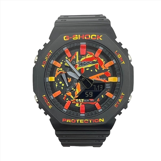 Casio G-SHOCK GA-2100 Men's Analog-Digital Quartz Watch - Black Strap -  Multicolor Dial