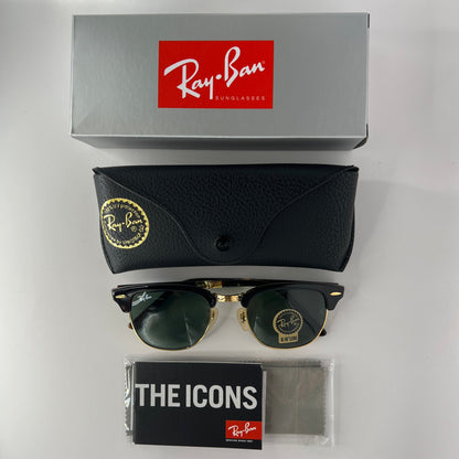 Ray-Ban RB2176 901 3N TRI 51mm Tortoise/Gold Clubmaster Sunglasses