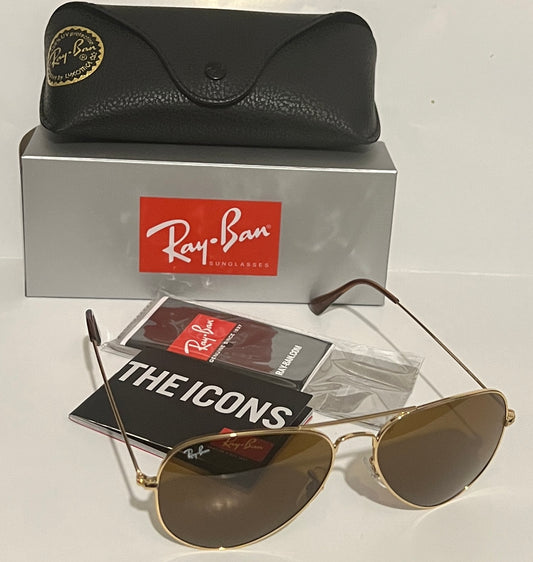 Ray-Ban Aviator Sunglasses RB3025 001/33 3N - Gold Frame with Brown Gradient Lenses