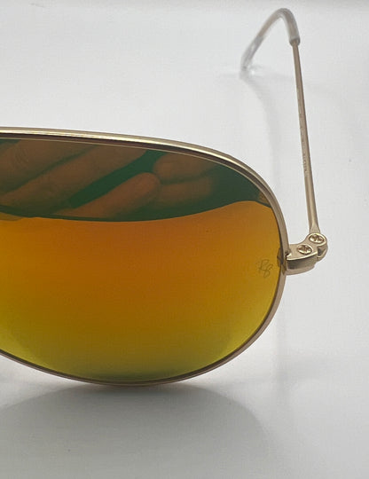 Ray-Ban Aviator Sunglasses RB3025 112/69 3N - Matte Gold Frame with Flash Orange Lenses