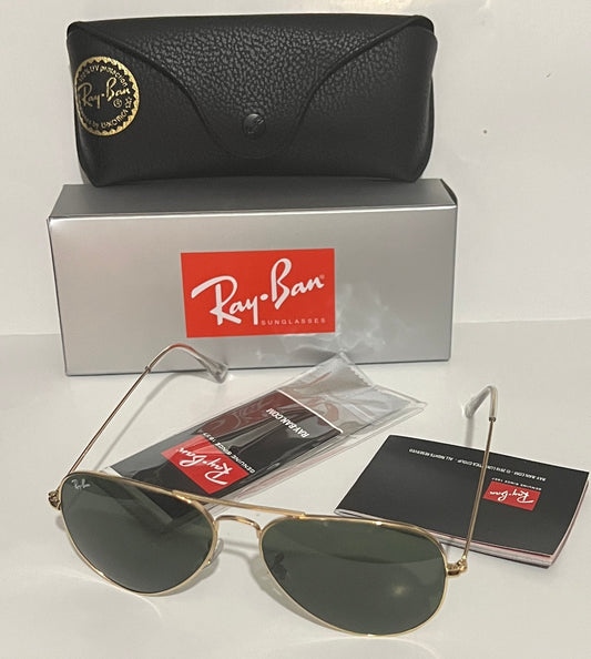 Ray-Ban Aviator Sunglasses RB3025 LO205 3N - Gold Frame with G-15 Green Classic Lenses