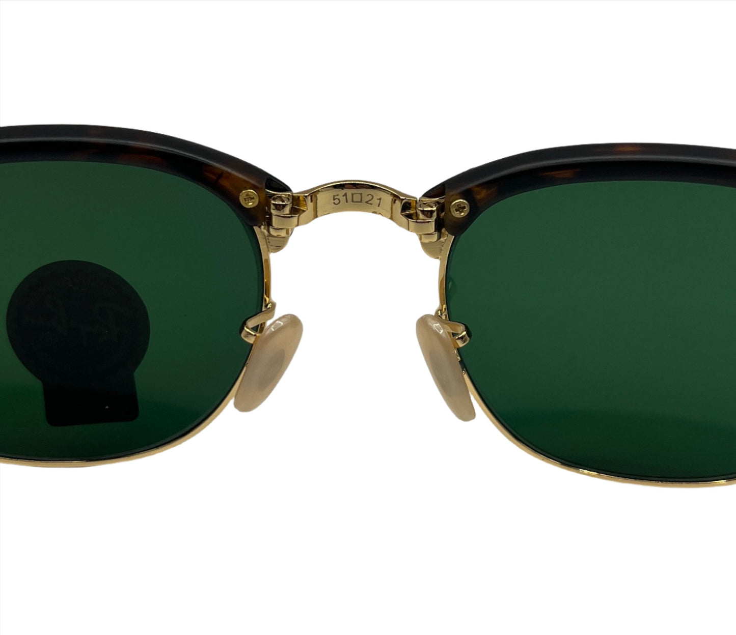 Ray-Ban Clubmaster Folding Sunglasses RB2176 901-S/MB 3N - Tortoise/Gold Frame with Green Lenses