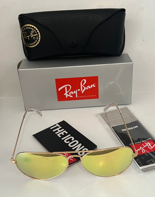 Ray-Ban Aviator RB3025 3N TRI 58mm Gold/Green Sunglasses