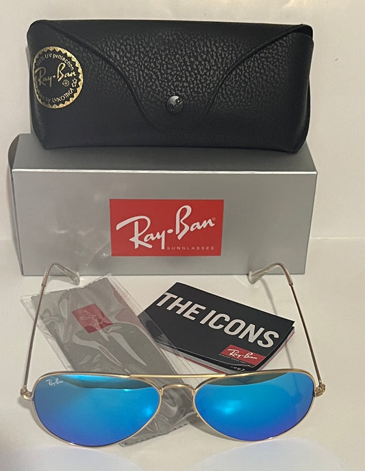 Ray-Ban RB3025 Aviator Large Metal 112/17 Gold/Blue 58mm Sunglasses