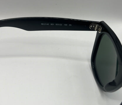 Ray-Ban Wayfarer RB2140 901 3N TRI Sunglasses - Black Frame, Green Classic Lens