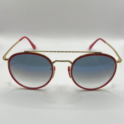 Ray-Ban Ferrari RB3647-M F029/3F Sunglasses - Gold Frame, Gradient Blue Lens