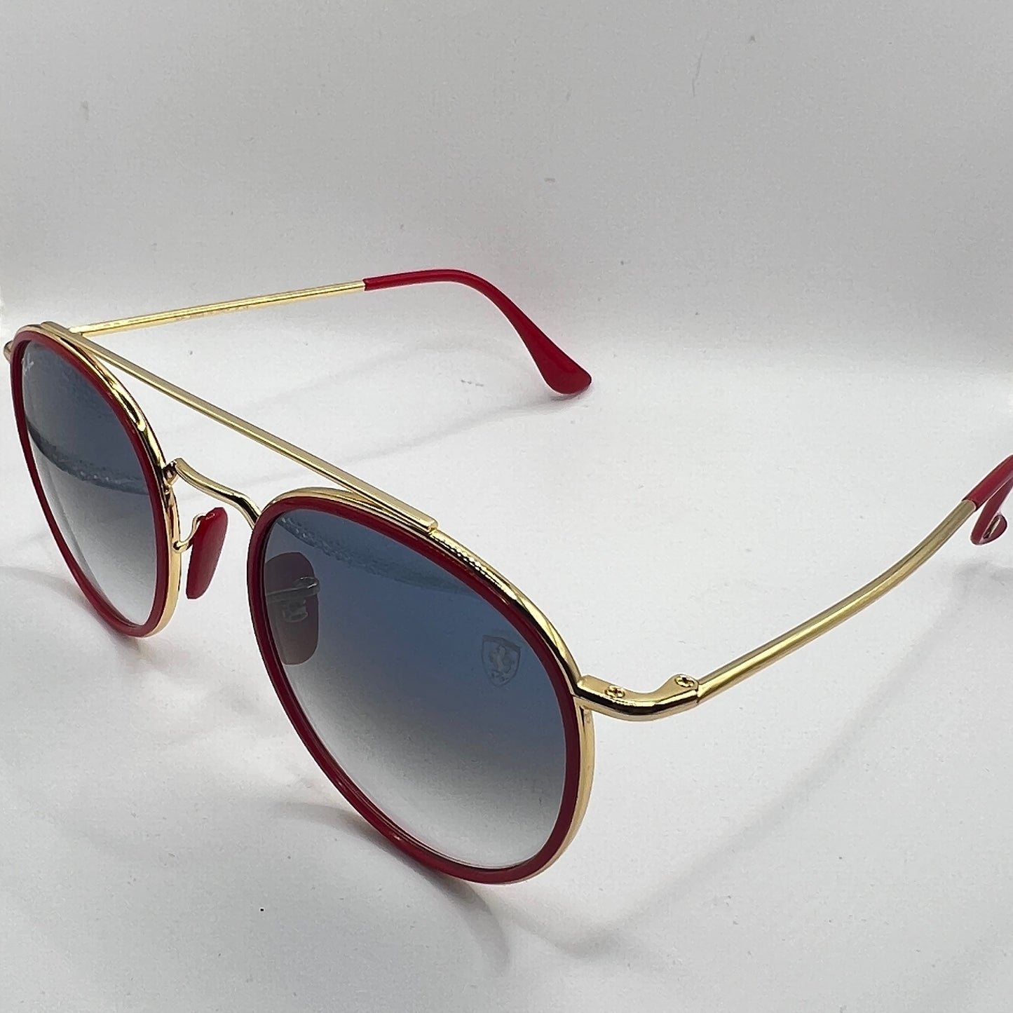 Ray-Ban Ferrari RB3647-M F029/3F Sunglasses - Gold Frame, Gradient Blue Lens