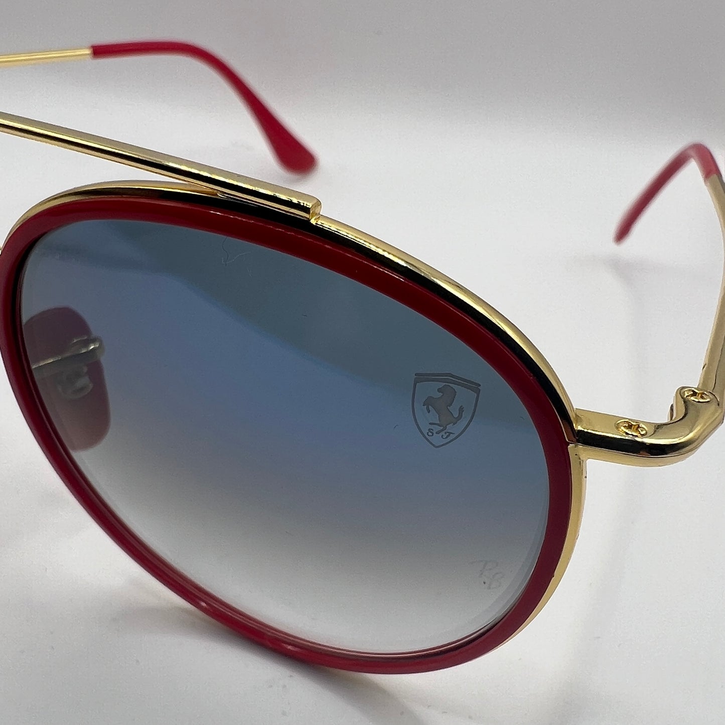 Ray-Ban Ferrari RB3647-M F029/3F Sunglasses - Gold Frame, Gradient Blue Lens