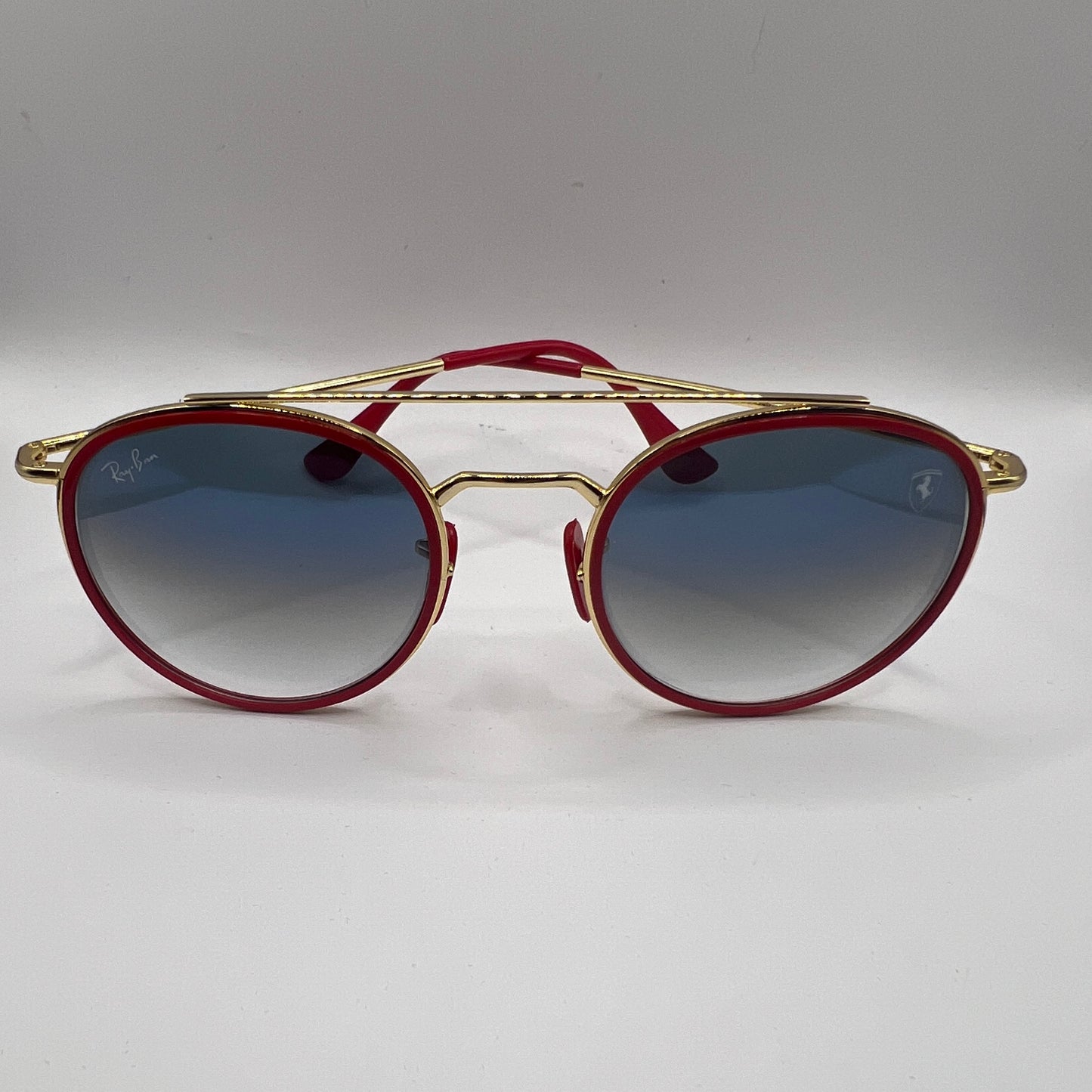 Ray-Ban Ferrari RB3647-M F029/3F Sunglasses - Gold Frame, Gradient Blue Lens