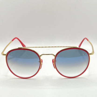 Ray-Ban Ferrari RB3647-M F029/3F Sunglasses - Gold Frame, Gradient Blue Lens