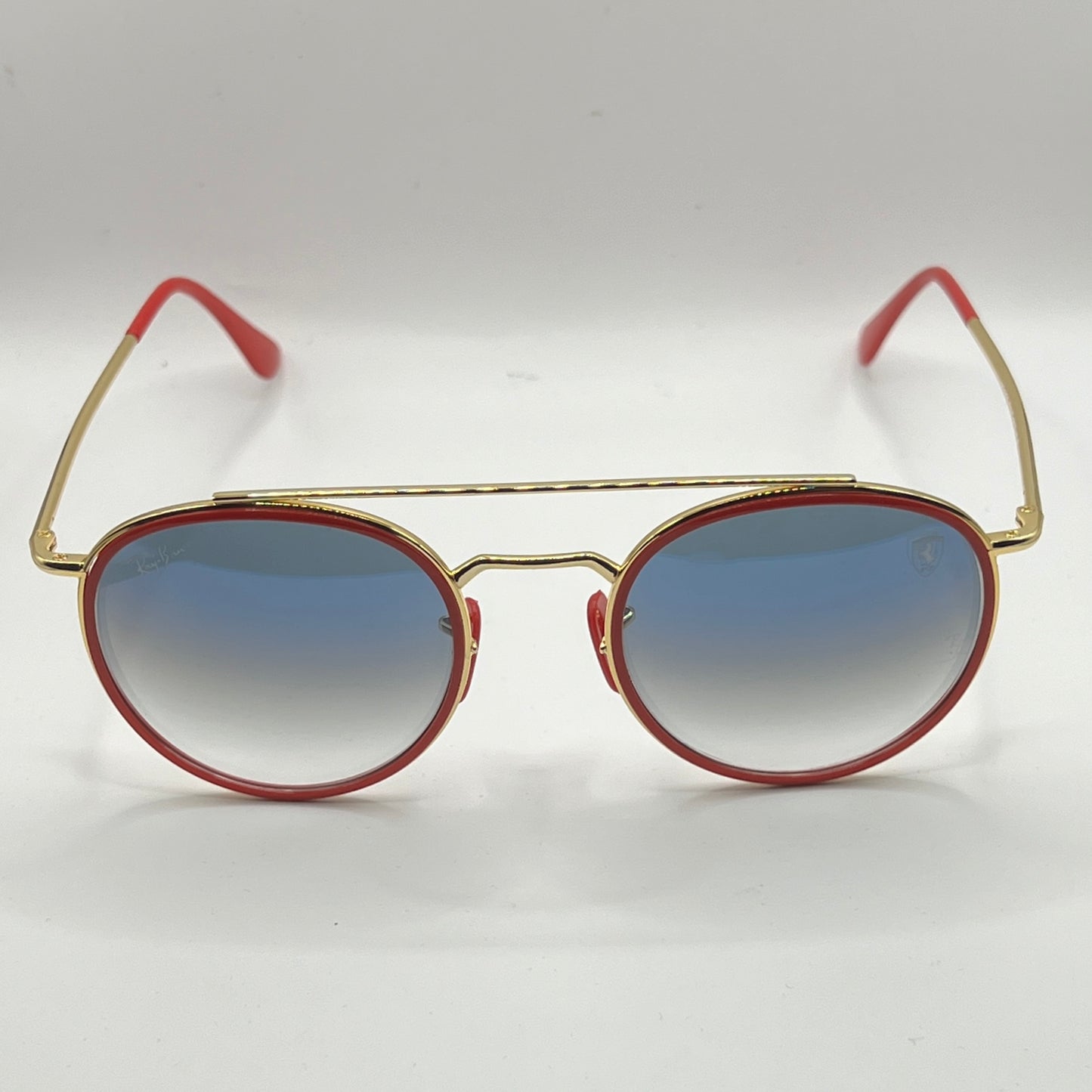 Ray-Ban Ferrari RB3647-M F029/3F Sunglasses - Gold Frame, Gradient Blue Lens