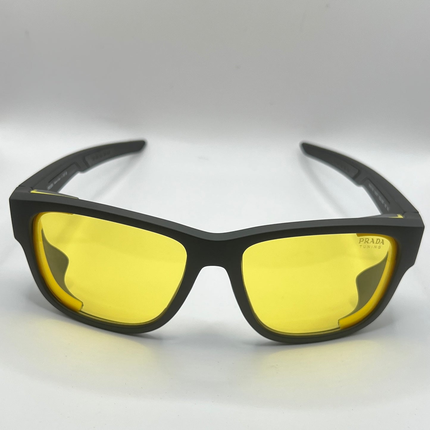 Prada SPS 07W DG0-09R 59#17 130 3N Sunglasses - Black Frame, Yellow Lens