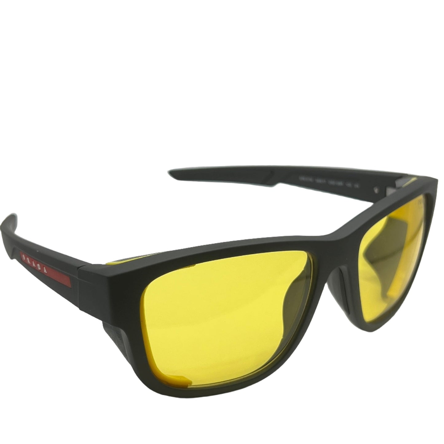 Prada SPS 07W DG0-09R 59#17 130 3N Sunglasses - Black Frame, Yellow Lens