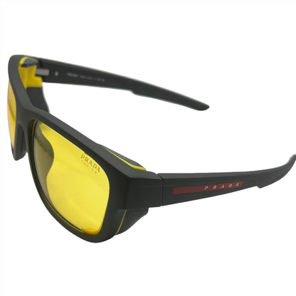 Prada SPS 07W DG0-09R 59#17 130 3N Sunglasses - Black Frame, Yellow Lens