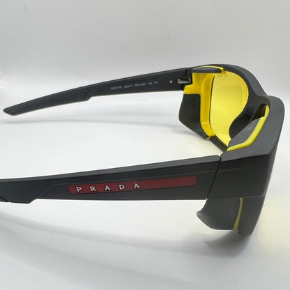 Prada SPS 07W DG0-09R 59#17 130 3N Sunglasses - Black Frame, Yellow Lens