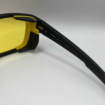 Prada SPS 07W DG0-09R 59#17 130 3N Sunglasses - Black Frame, Yellow Lens