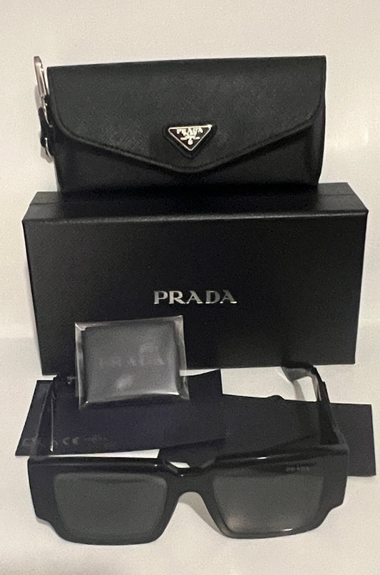 Prada SPR 12Z 1AB-5S0 53#19 140 3N Sunglasses - Black Frame, Grey Lens