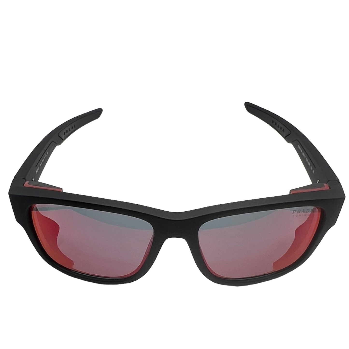 Prada SPS 07W DG0-09R 59#17 130 3N Sunglasses - Black Frame, Red Mirrored Lens