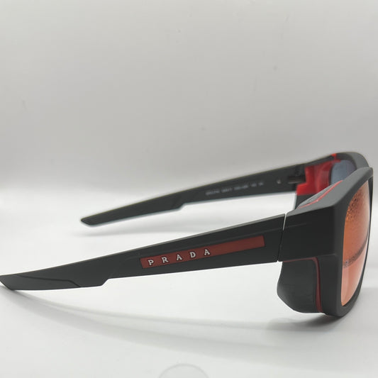 Prada SPS 07W DG0-09R 59#17 130 3N Sunglasses - Black Frame, Red Mirrored Lens