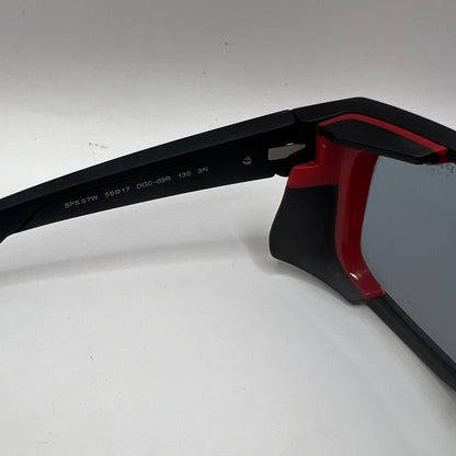 Prada SPS 07W DG0-09R 59#17 130 3N Sunglasses - Black Frame, Red Mirrored Lens