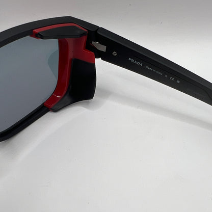 Prada SPS 07W DG0-09R 59#17 130 3N Sunglasses - Black Frame, Red Mirrored Lens