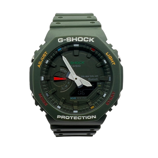 Casio G-SHOCK GA-2100 Men Analogue-Digital Quartz Watch - Green/Multicolor, 200m Water Resistant, Premium Packaging