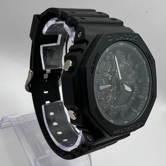 Casio G-SHOCK GA-2100 Men Analogue-Digital Quartz Watch - Black/Speckled, 200m Water Resistant, Premium Packaging