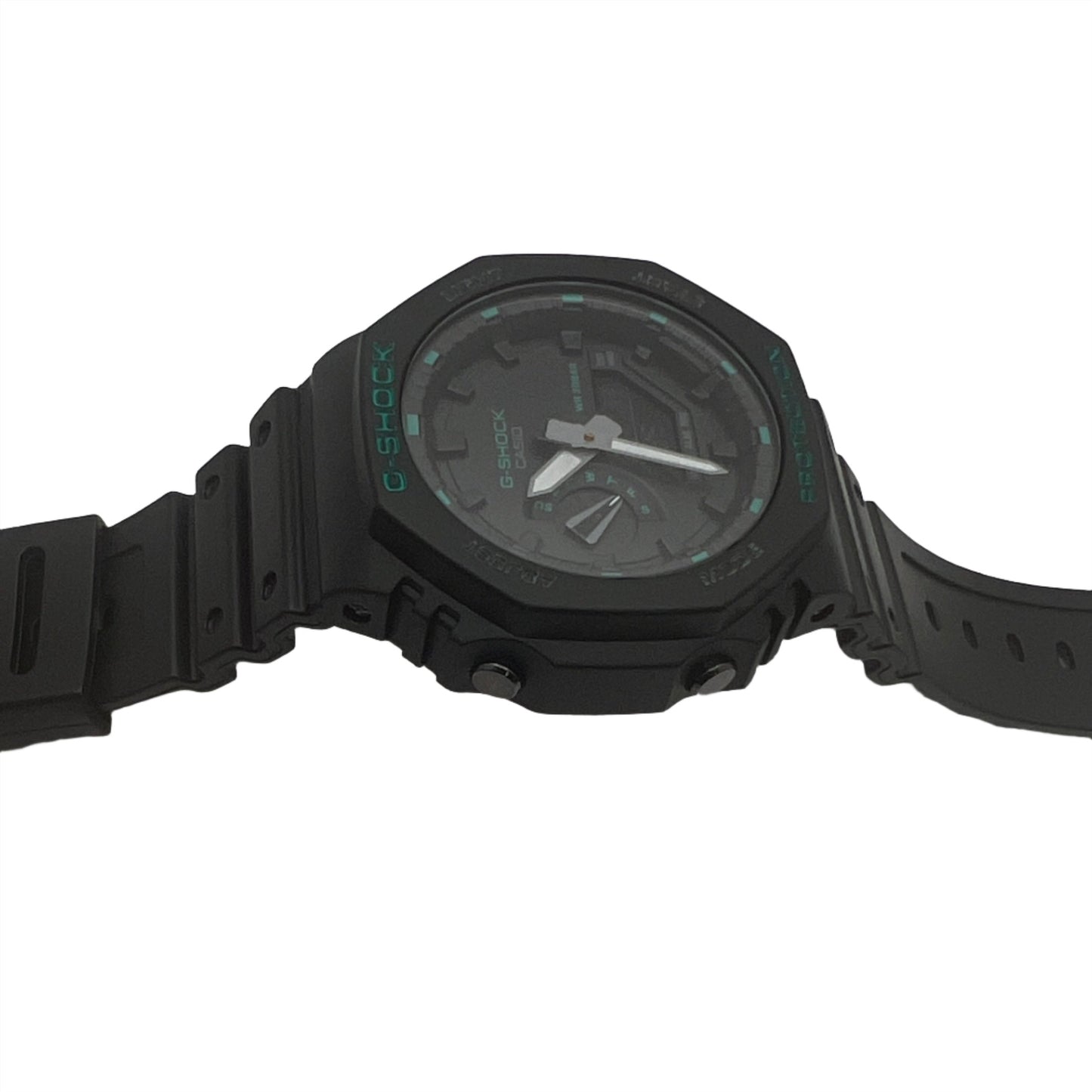 Casio G-SHOCK GA-2100 Men's Analog-Digital Watch, Black Teal Accent