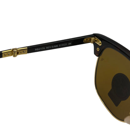 Ray-Ban Clubmaster RB2176 901-S/M8 Sunglasses - Iconic Design, 51mm, Gold Accents