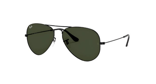 Ray-Ban RB3025 002/58 58mm Black Aviator Sunglasses with Polarized Green Lenses