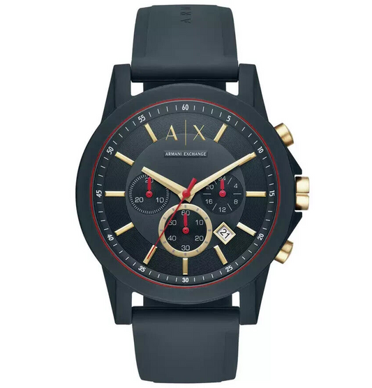 Armani Exchange Blue Chronograph Men's Watch | Silicone Strap | Warranty